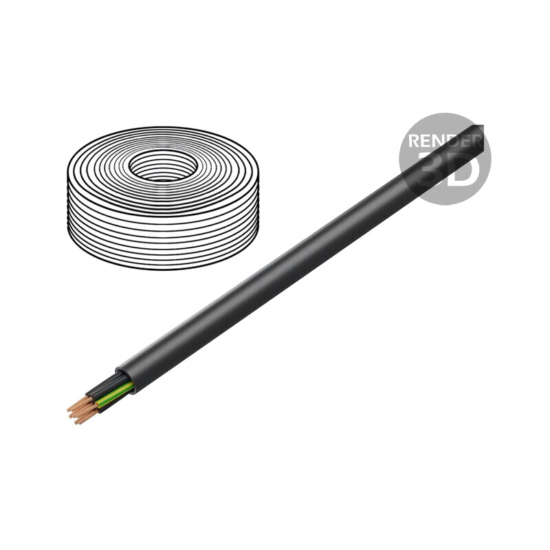 Cablu electric rotund TITANEX® H07RN-F 7G2,5mm2 Cu gumă negru | Electronic-mag.ro | Componente Electronice