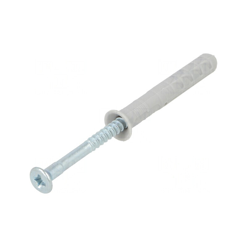 Plastic Anchor with Screw 6x40mm Zinc-Plated Steel 50pcs | Electronic-mag.ro | Componente Electronice