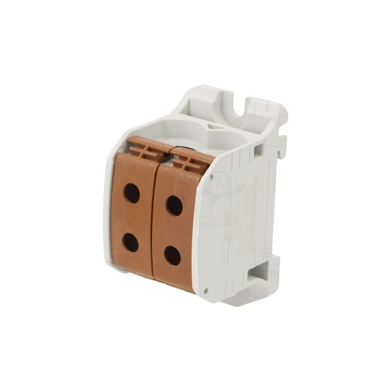 Conector Șine 50mm2 1P 4B Maro TS35 | Electronic-mag.ro | Componente Electronice Conector Șine 50mm2 1P 4B Maro TS35 | Electronic-mag.ro | Componente Electronice