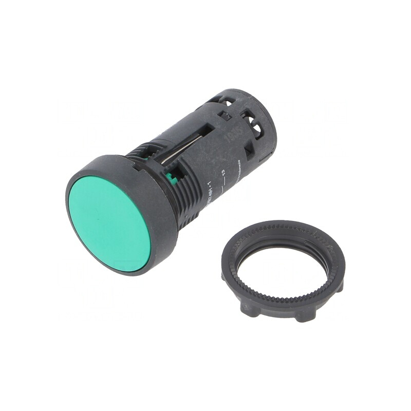 Comutator apăsare 22mm 2NO verde | Electronic-mag.ro | Componente Electronice