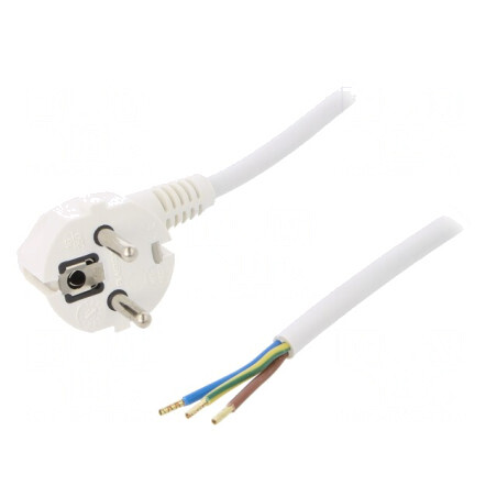 Cablu Electric Alb 3x1,5mm2 PVC 4m 16A 250V | Electronic-mag.ro | Componente Electronice