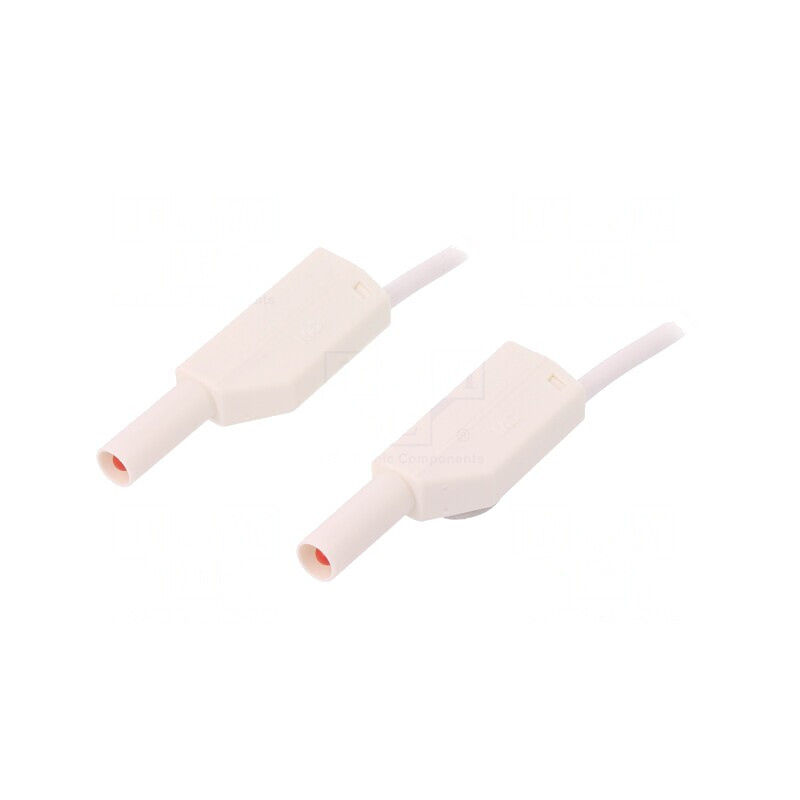 Cablu de măsurare 32A mufă banană 4 mm albă | Electronic-mag.ro | Componente Electronice