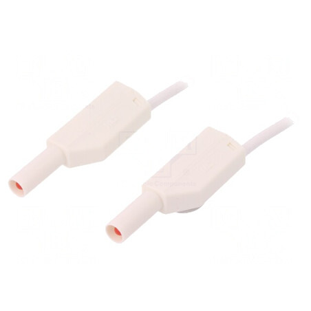 Cablu de măsurare 32A mufă banană 4 mm albă | Electronic-mag.ro | Componente Electronice