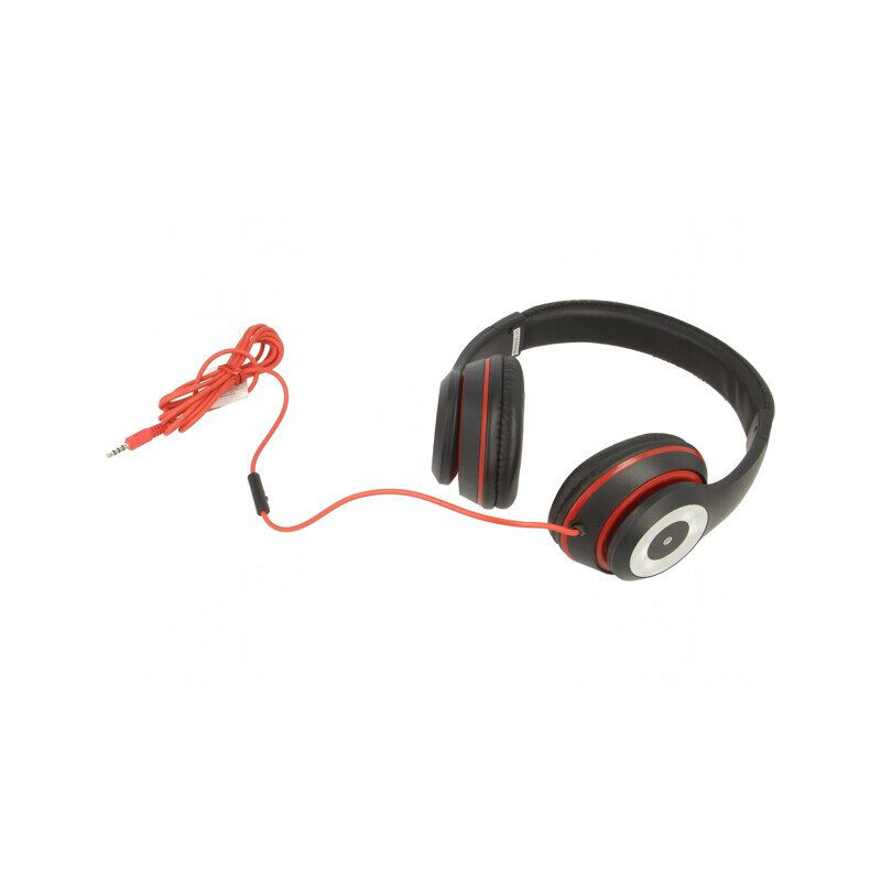 Căști Over-Ear cu Microfon Negru Roșu Jack 3.5mm | Electronic-mag.ro | Componente Electronice