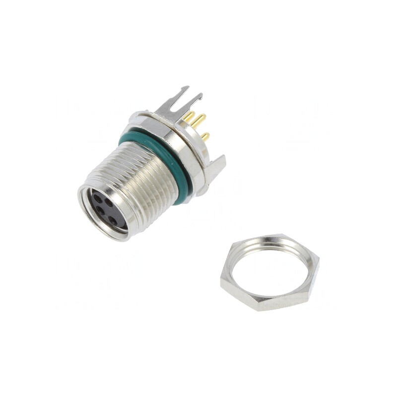 Conector M8 Mamă 4 PIN Drept PCB IP68 30V | Electronic-mag.ro | Componente Electronice