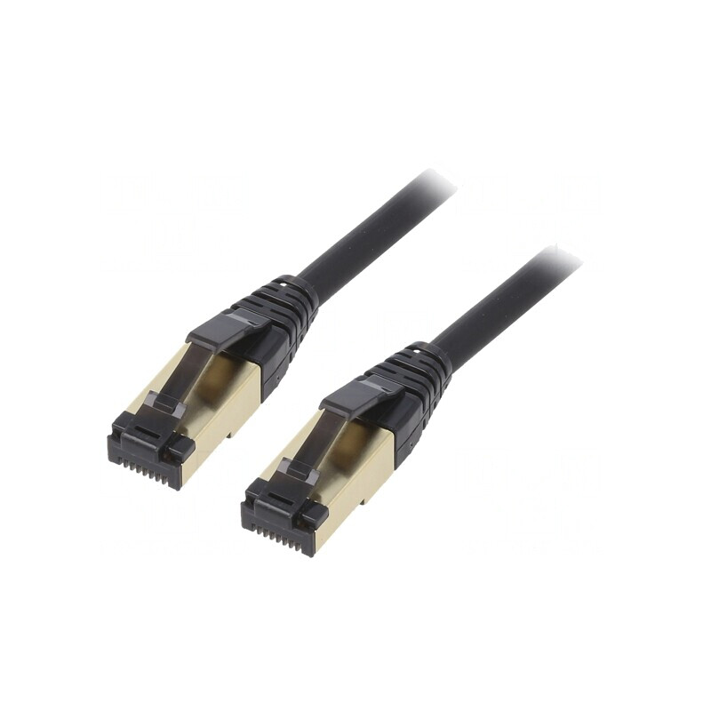Patch Cord Cat 8 S/FTP Negru 5m LSZH | Electronic-mag.ro | Componente Electronice