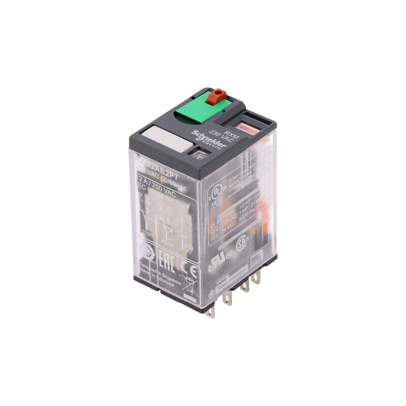 Releu Electromagnetic DPDT 230VAC 12A | Electronic-mag.ro | Componente Electronice