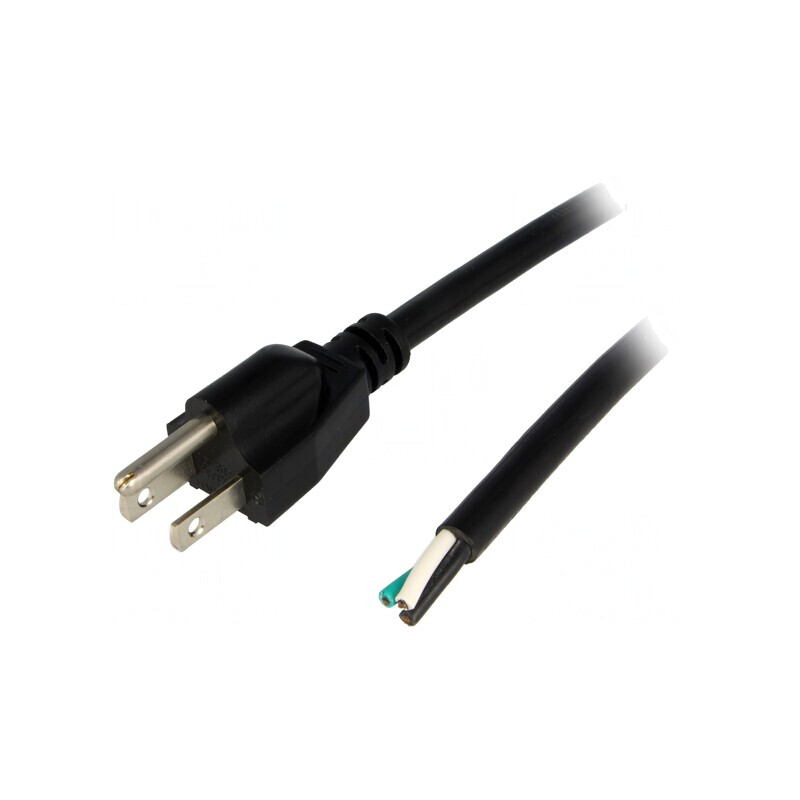 Cablu Alimentare 3x16AWG NEMA 5-15 PVC 5m Negru 13A | Electronic-mag.ro | Componente Electronice