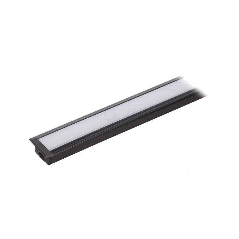 Profil Aluminiu Încastrat Negru 1m pentru Module LED | Electronic-mag.ro | Componente Electronice