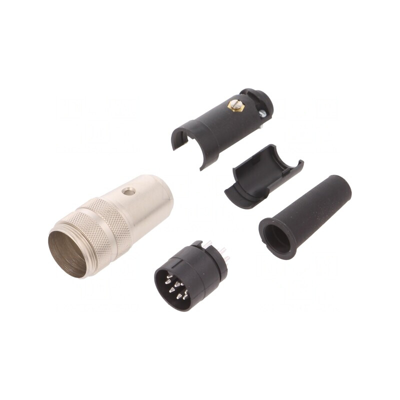 Mufă Conector M16 8 PIN Argintat IP40 | Electronic-mag.ro | Componente Electronice
