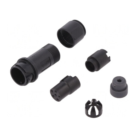 Conector circular mufă mamă 6 pini fără contacte pe cablu | Electronic-mag.ro | Componente Electronice