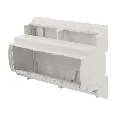 Carcasă pentru șină DIN gri 110x142,3x62 mm UL94V-0 | Electronic-mag.ro | Componente Electronice
