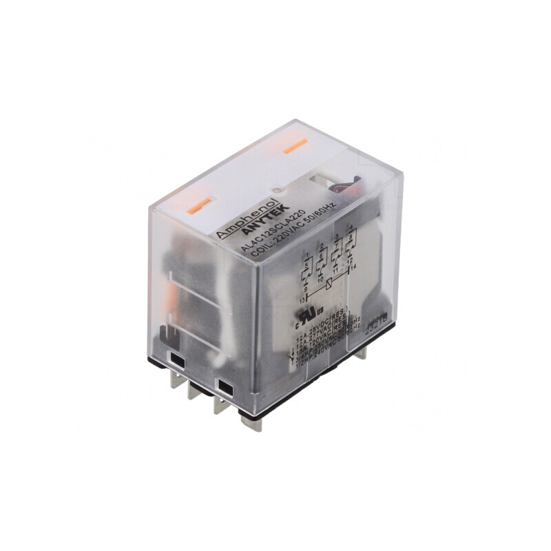 Releu Electromagnetic Industrial 4PDT 220V 12A | Electronic-mag.ro | Componente Electronice