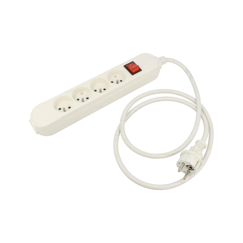 Prelungitor Alb 4 Prize 1.5m 16A | Electronic-mag.ro | Componente Electronice