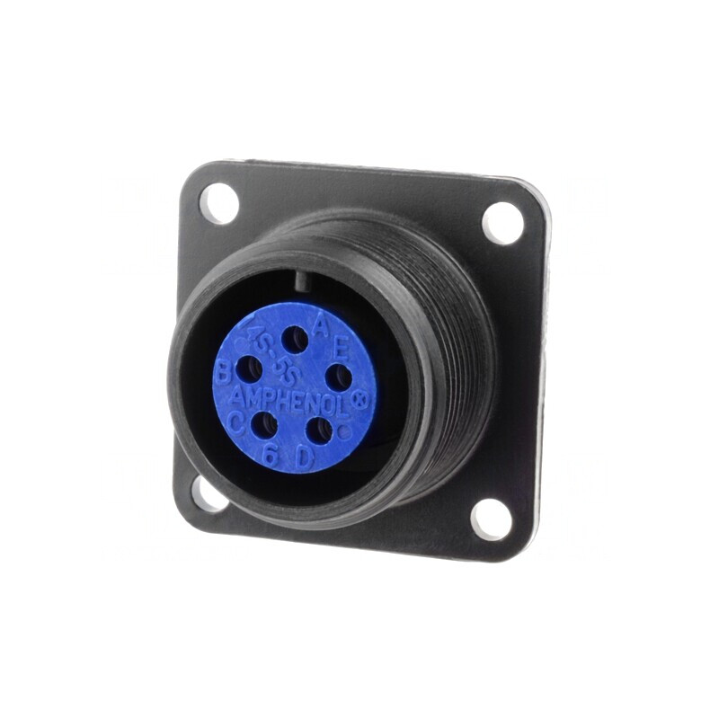 Conector circular aluminiu negru 14S 97 | Electronic-mag.ro | Componente Electronice