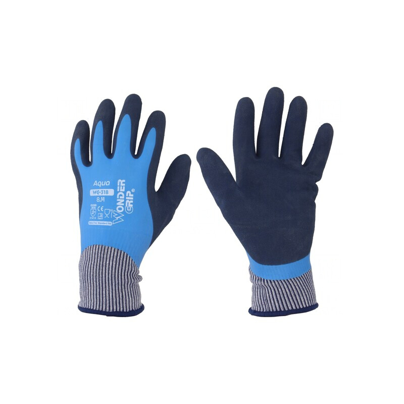 Mănuşi de protecţie albastru mărimea M latex poliamidă | Electronic-mag.ro | Componente Electronice