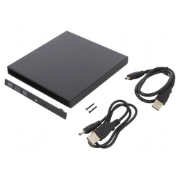 Carcasă unitate optică CD/DVD neagră SATA USB 2.0 | Electronic-mag.ro | Componente Electronice