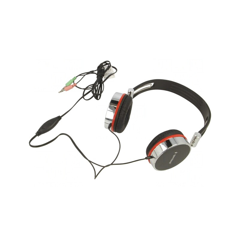 Căști cu Microfon Jack 3,5mm 1,5m Negru/Roșu/Argintiu | Electronic-mag.ro | Componente Electronice