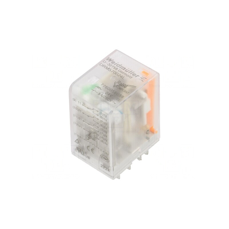 Releu electromagnetic 4PDT 24VDC 5A 250VAC | Electronic-mag.ro | Componente Electronice