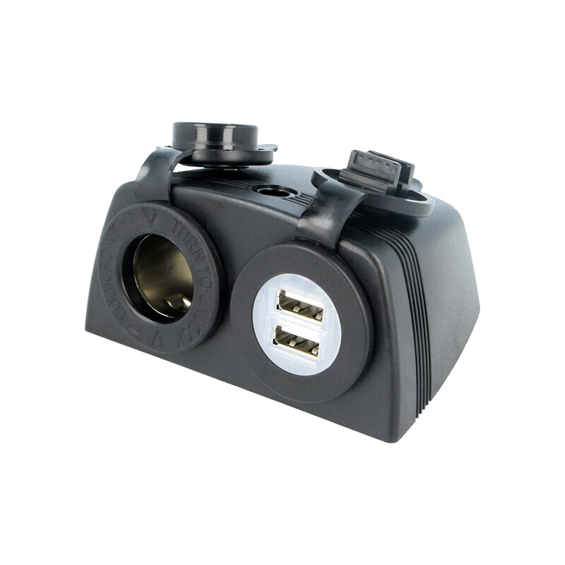 Soclu Brichetă Auto cu USB Negru | Electronic-mag.ro | Componente Electronice