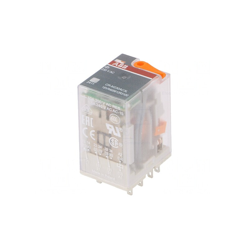 Releu Electromagnetic 3PDT 230VAC 10A | Electronic-mag.ro | Componente Electronice