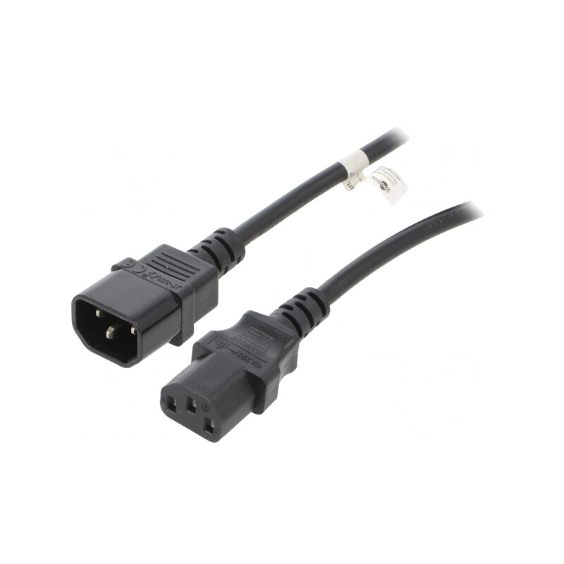 Cablu Alimentare IEC C13-C14 3,5m Negru 10A 250V | Electronic-mag.ro | Componente Electronice