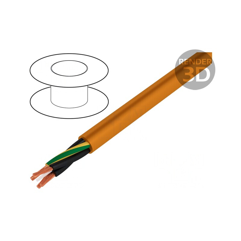Cablu motor chainflex CF885 4G4mm2 PVC portocaliu | Electronic-mag.ro | Componente Electronice