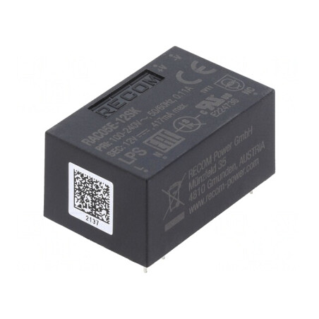 Convertor AC/DC 12V 5W | Electronic-mag.ro | Componente Electronice