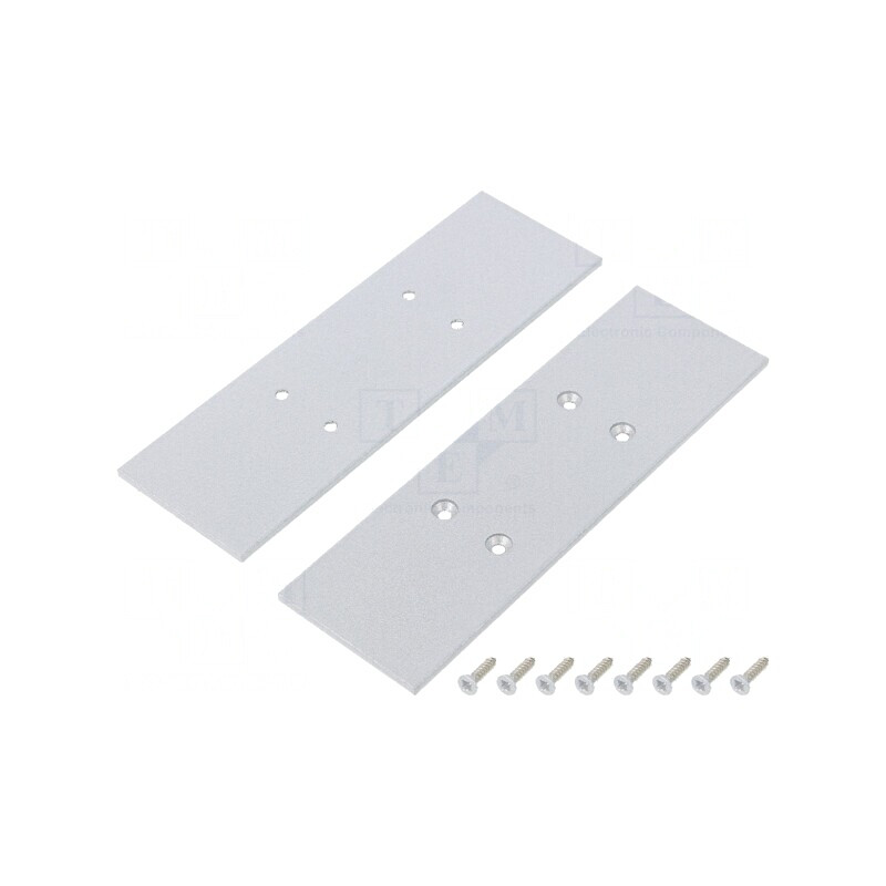 Obturator Argintiu pentru Profil LED, 2 Bucăți, Oțel 33.4x105.7x2mm | Electronic-mag.ro | Componente Electronice