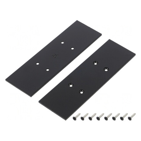 Obturator Negru pentru Profil LED, Set 2 Buc, Oțel 33.4x105.7x2mm | Electronic-mag.ro | Componente Electronice