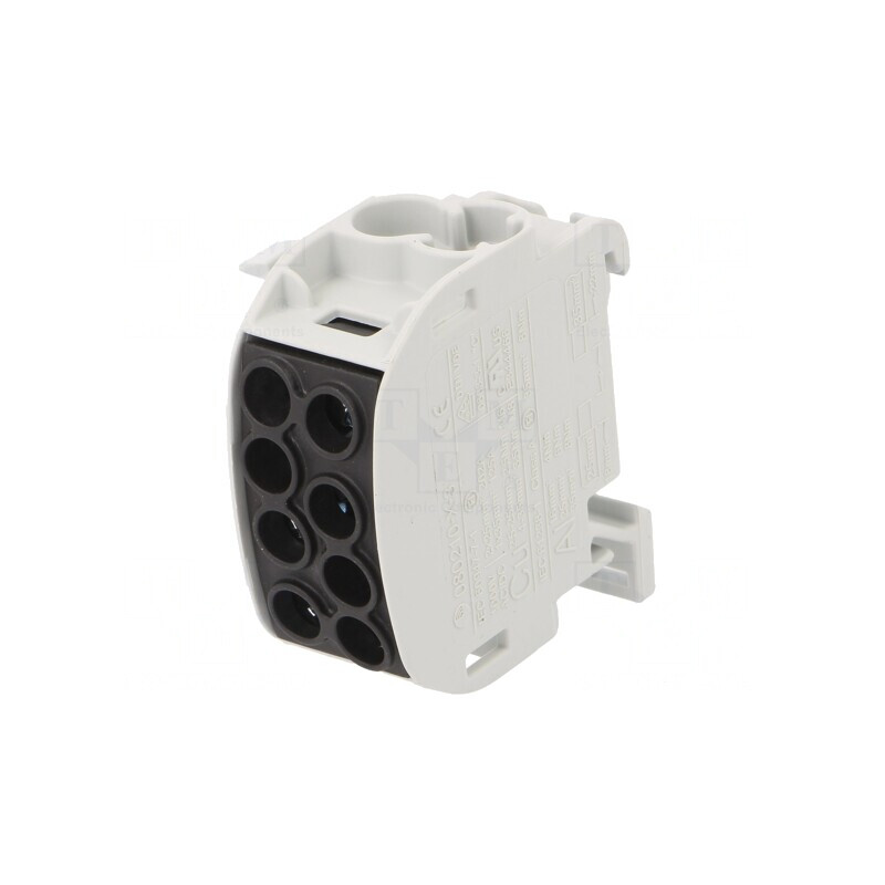 Bloc de Distribuție 35mm2 cu 4 Borne pe Șină TS35 | Electronic-mag.ro | Componente Electronice