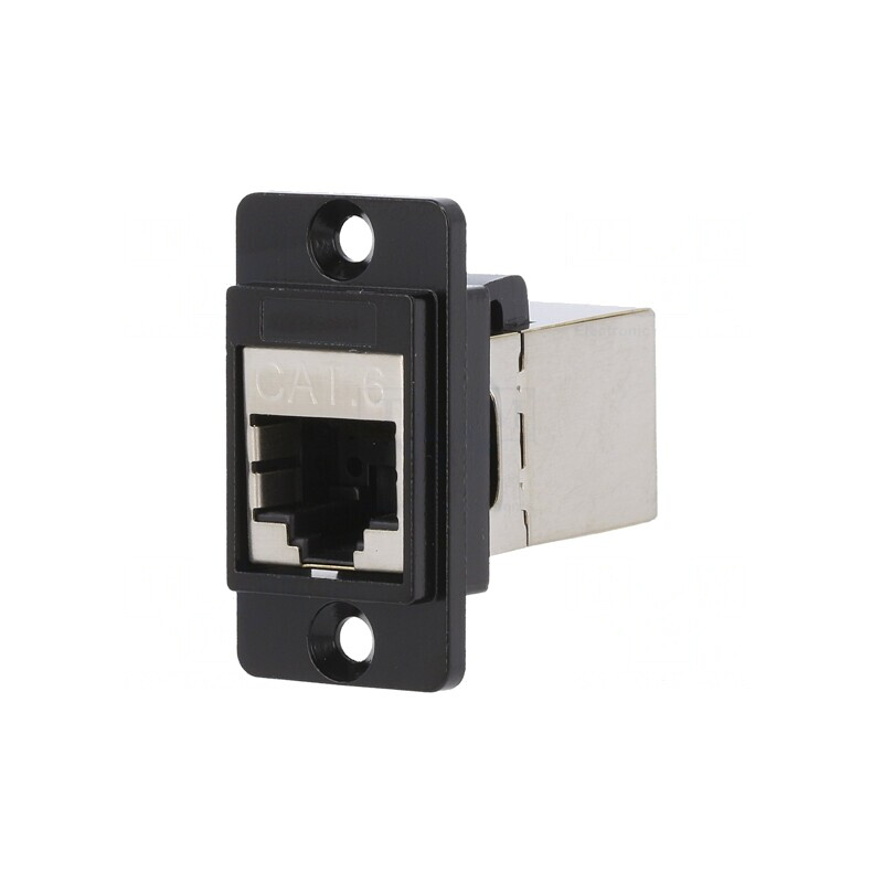 Adaptor DualSlim Cat6 Ecranat 8P8C Metal 29mm | Electronic-mag.ro | Componente Electronice
