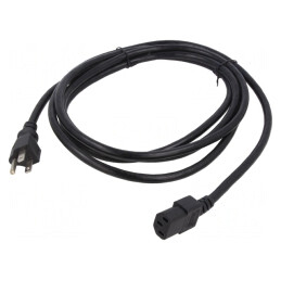 Cablu Alimentare 2m NEMA 5-15 Negru | Electronic-mag.ro | Componente Electronice