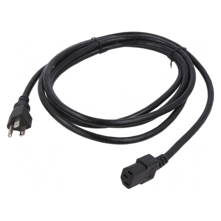 Cablu Alimentare 2m NEMA 5-15 Negru | Electronic-mag.ro | Componente Electronice