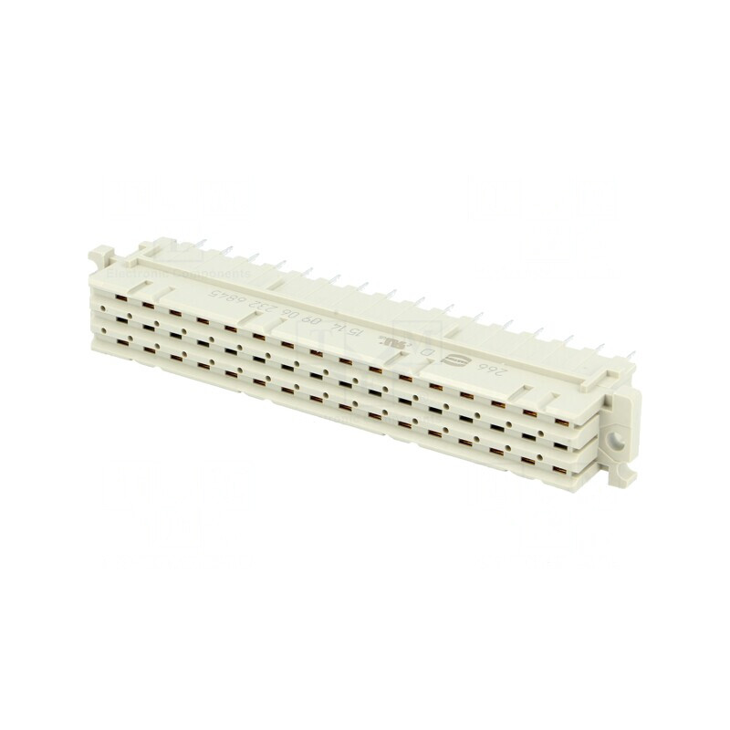 Mufă DIN 41612 tip F mamă 32 pini THT aurit 6A | Electronic-mag.ro | Componente Electronice