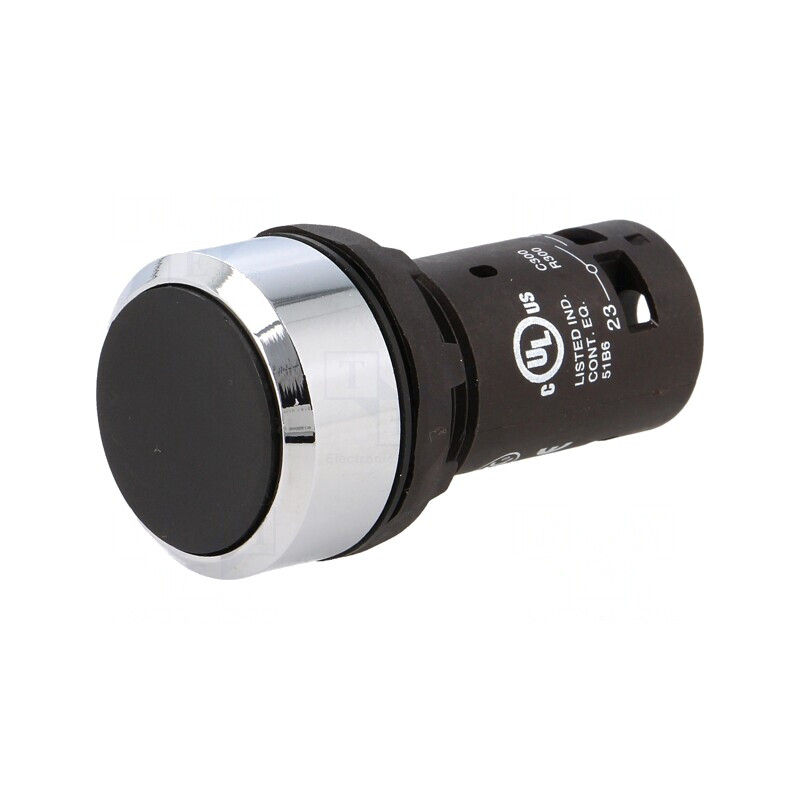 Comutator apăsare 22mm 1 NO negru | Electronic-mag.ro | Componente Electronice