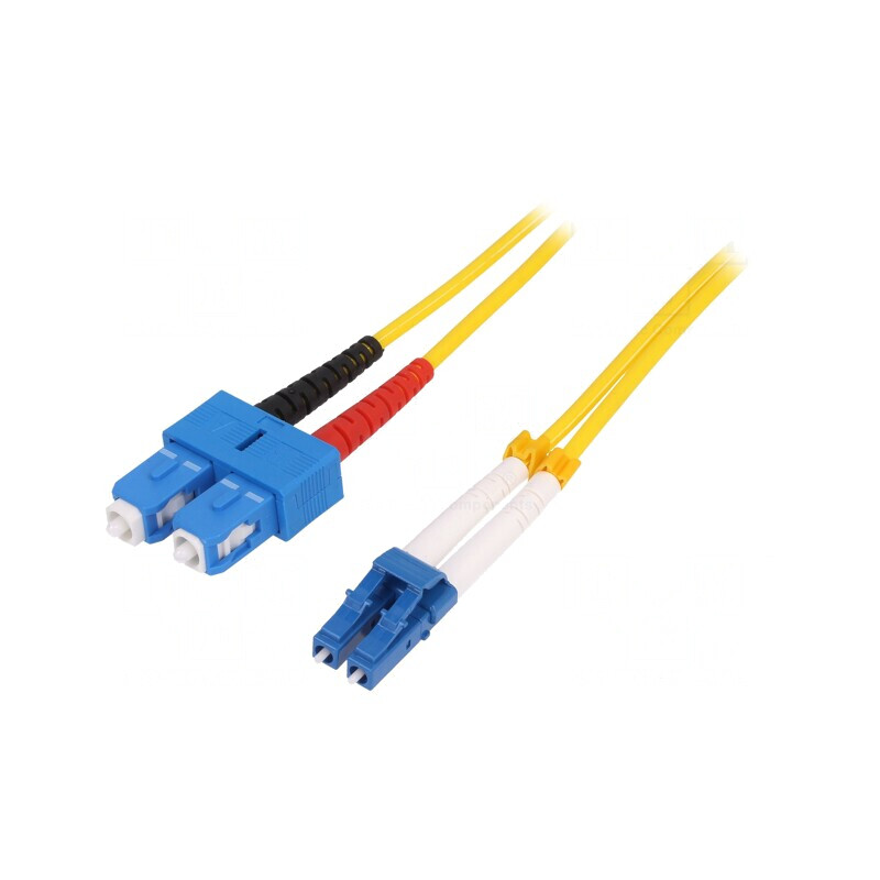 Cablu patch fibră OS2 LC/UPC-SC/UPC 2m galben | Electronic-mag.ro | Componente Electronice