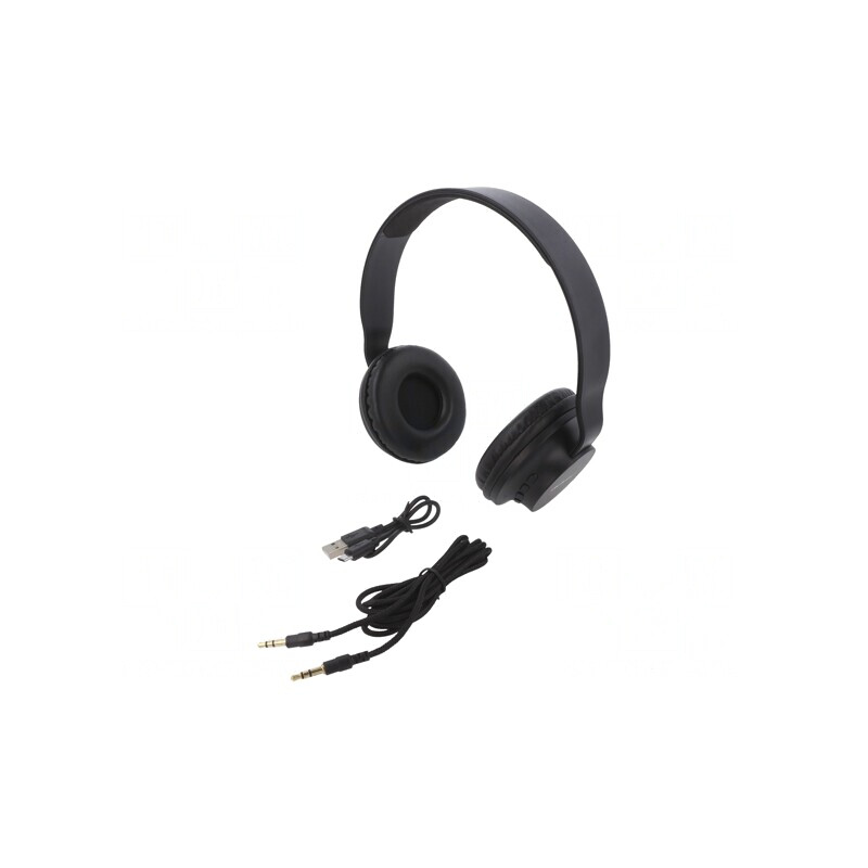 Căști fără fir cu microfon negru USB și Jack 3.5mm | Electronic-mag.ro | Componente Electronice