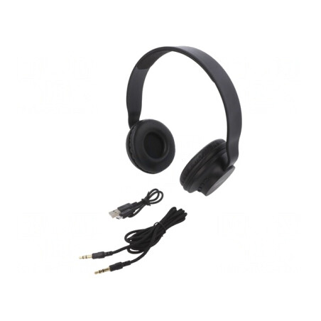 Căști fără fir cu microfon negru USB și Jack 3.5mm | Electronic-mag.ro | Componente Electronice