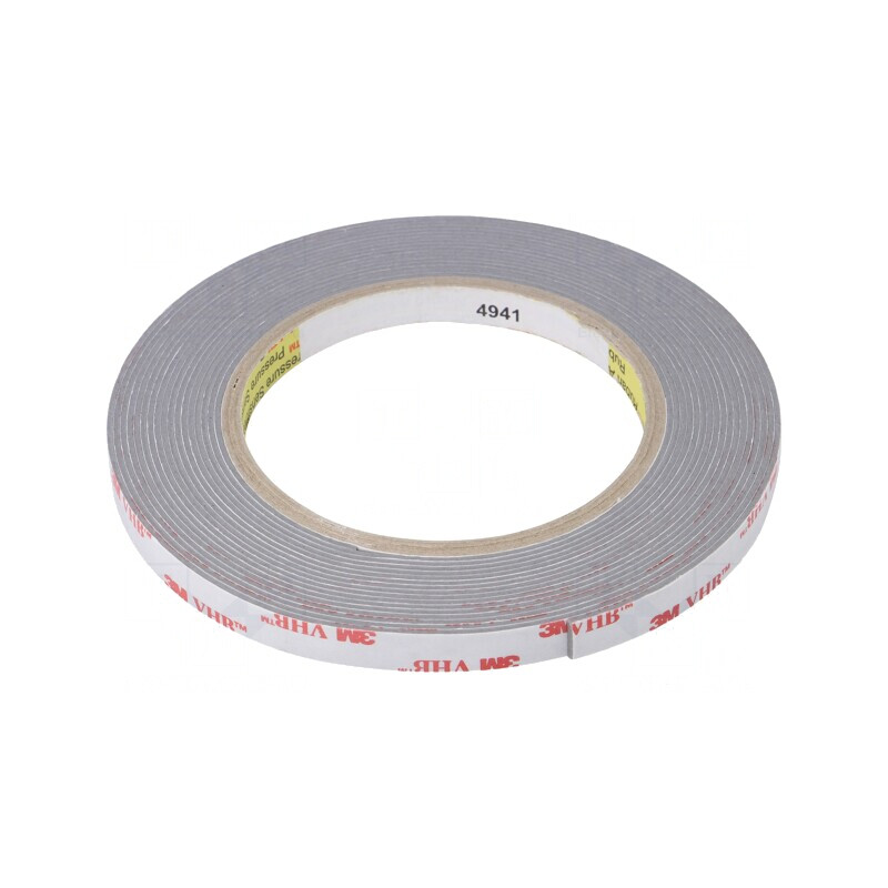Bandă de fixare acrilică gri 9mm x 5,5m | Electronic-mag.ro | Componente Electronice