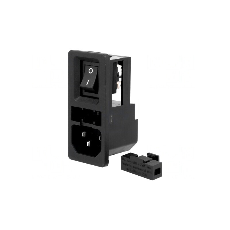 Conector Alimentare AC Tată 10A 250VAC IEC 60320 | Electronic-mag.ro | Componente Electronice
