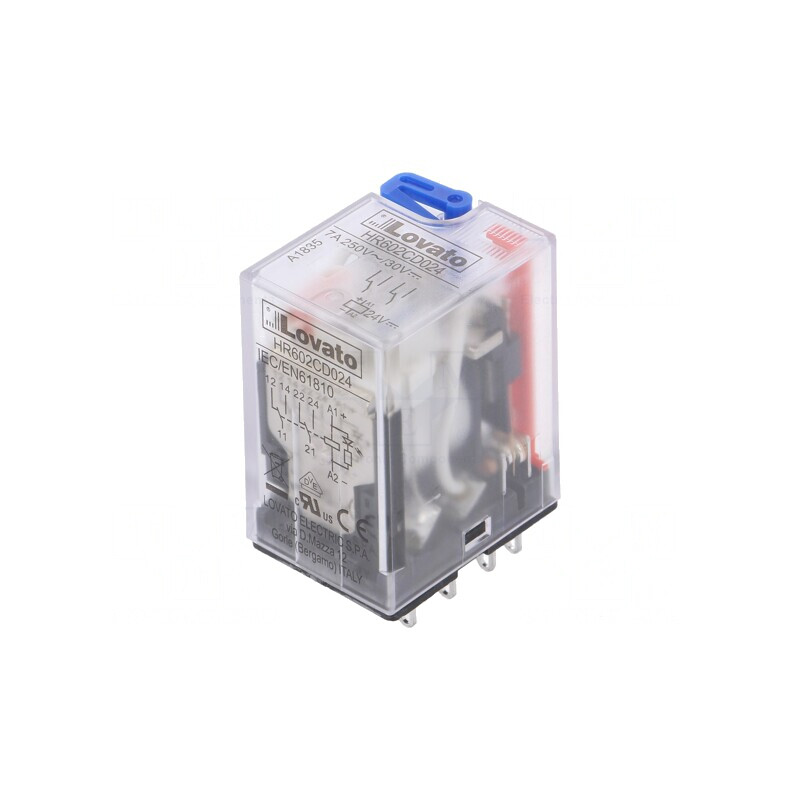 Releu Electromagnetic DPDT 24VDC 7A | Electronic-mag.ro | Componente Electronice