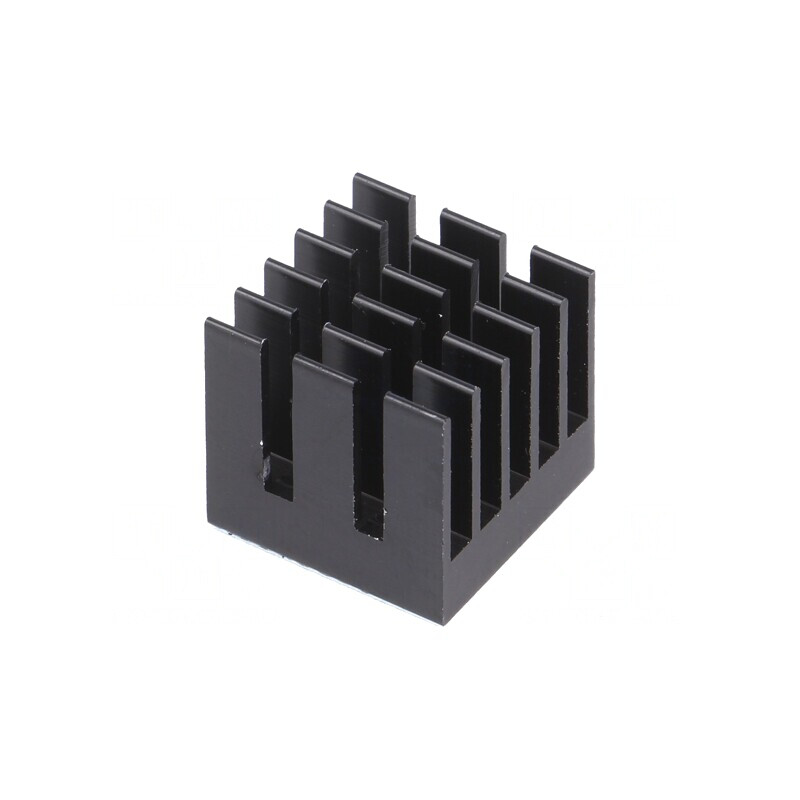 Radiator Extrudat cu Aripioare BGA Negru 15x15mm | Electronic-mag.ro | Componente Electronice