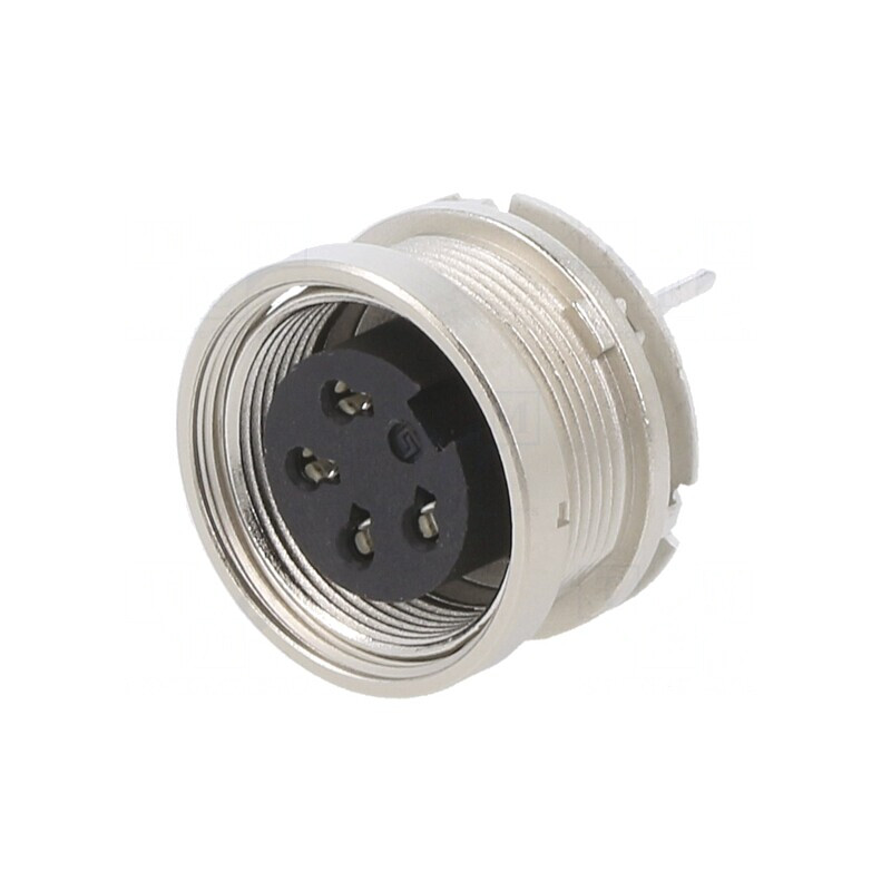 Conector M16 Mamă THT 4 PIN 6A 150V IP40 | Electronic-mag.ro | Componente Electronice