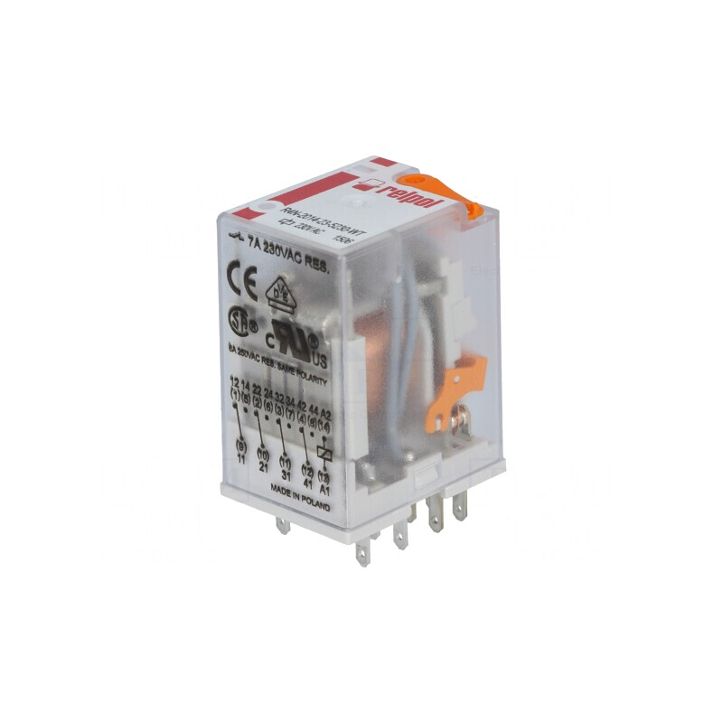 Releu Electromagnetic 4PDT 230VAC 6A | Electronic-mag.ro | Componente Electronice