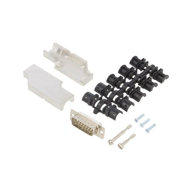 D-Sub 15 PIN Mufă Tată 90° Albă pentru Lipire | Electronic-mag.ro | Componente Electronice
