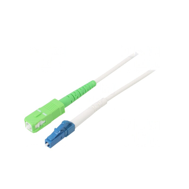 Patch Cord Fibră Optică OS2 LC/UPC-SC/APC 20m Alb | Electronic-mag.ro | Componente Electronice