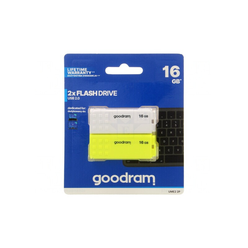 Pendrive USB 2.0 16GB Alb/Galben | Electronic-mag.ro | Componente Electronice