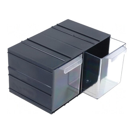 Set Sertare Polistiren Transparent Negru 230x142mm | Electronic-mag.ro | Componente Electronice