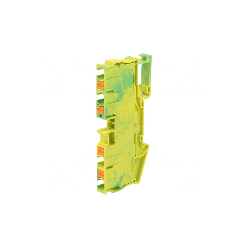 Conector de șine 0.5-10mm² 1 pistă 4 borne galben-verde | Electronic-mag.ro | Componente Electronice